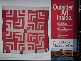 quilt advertisement for Philadelphia Art Museum
